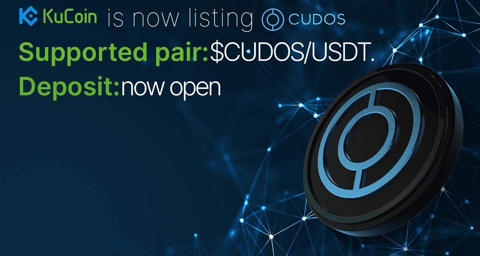 Distributed Cloud Computing Platform CUDOS Listed On KuCoin