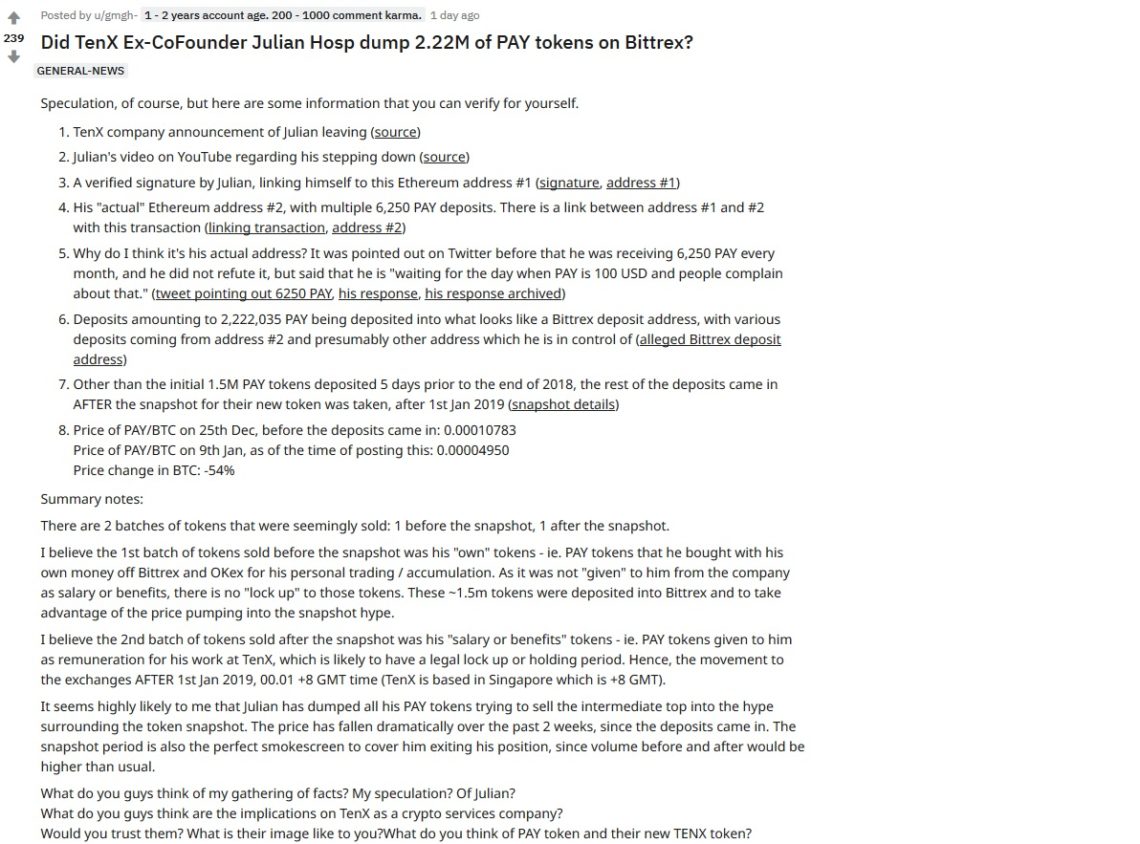 Reddit Accuses Julian Hosp Of Dumping