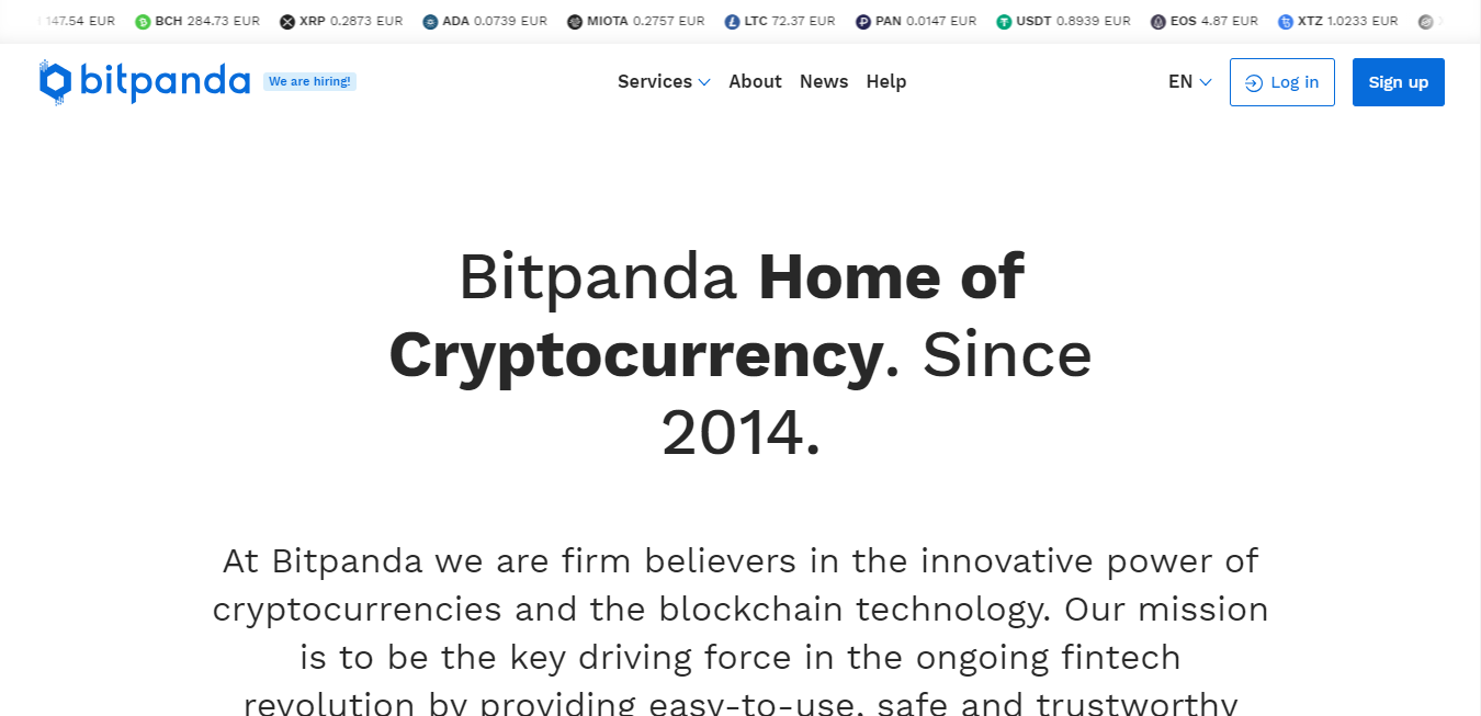 Bitpanda Landing Page