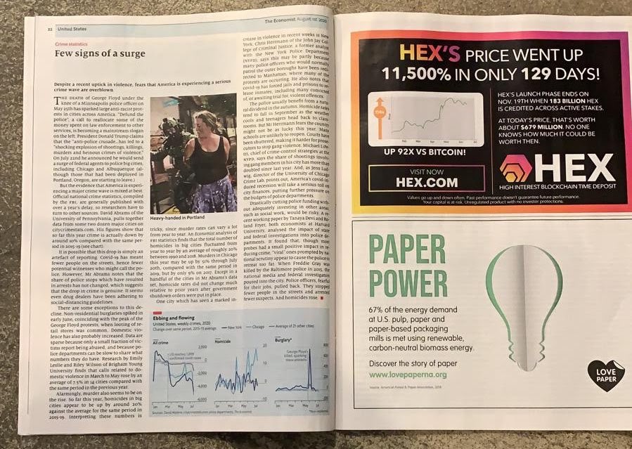 hex ad in the economist magazine