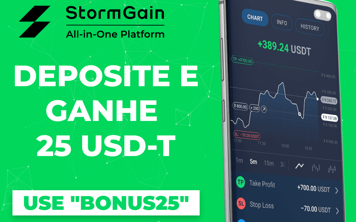 StormGain Airdrops $25 USDT to New Users Depositing $100 USDT