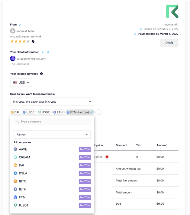 Fantom x Request Finance
