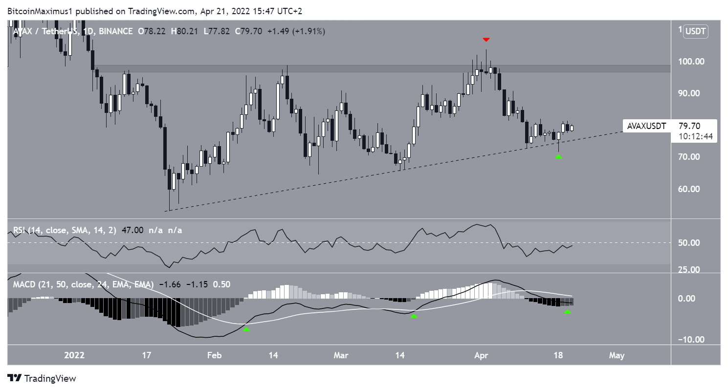 AVAX ascending support