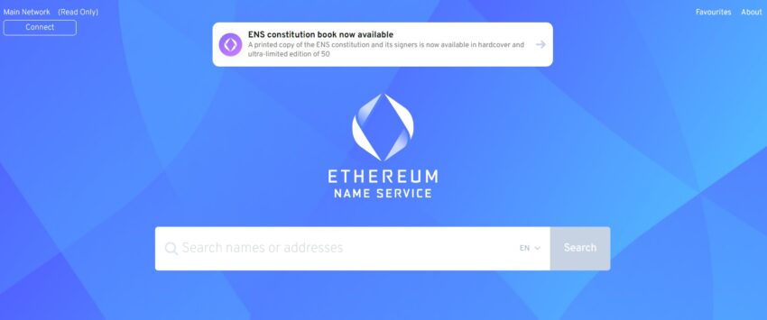 ENS homepage