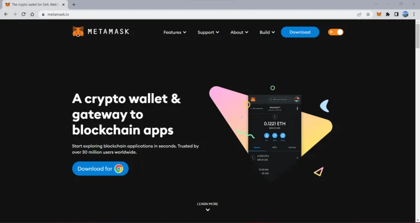 MetaMask homepage
