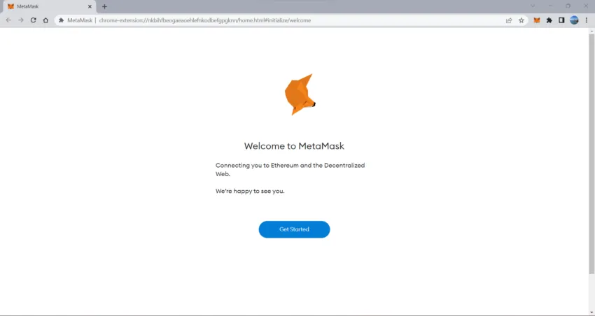 Welcome screen