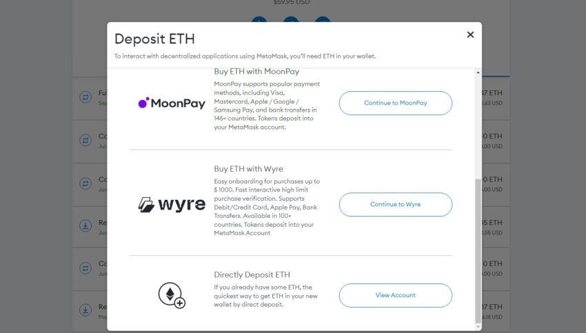 Wyre MetaMask integration