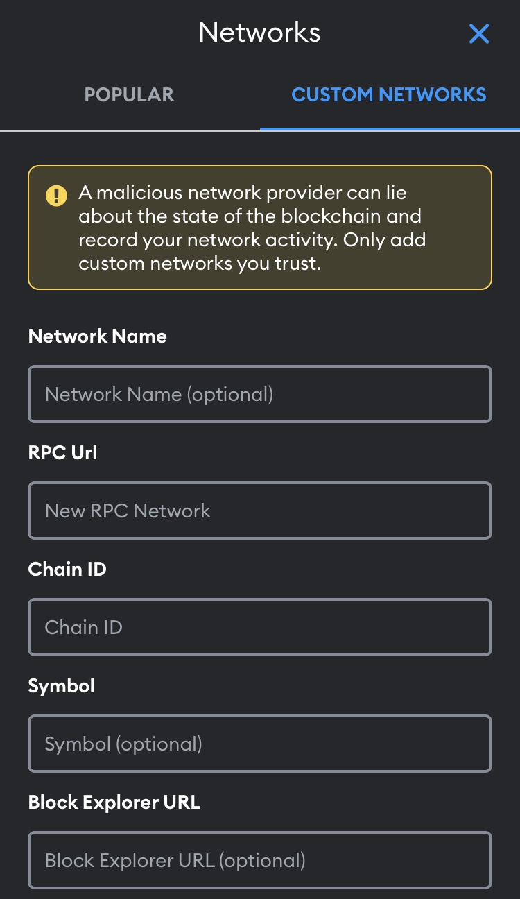 How to Use Metis Bridge: MetaMask Network selection