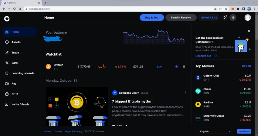 Buying flow on Coinbase exchange.