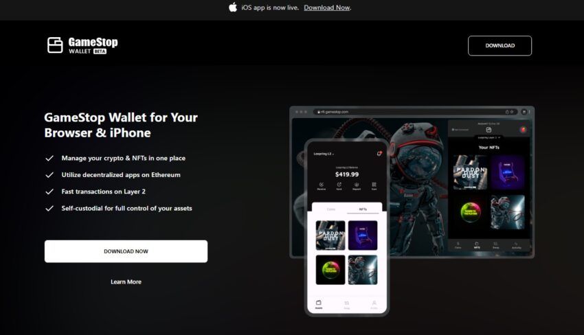 Gamestop waller user interface: Metamask alternative