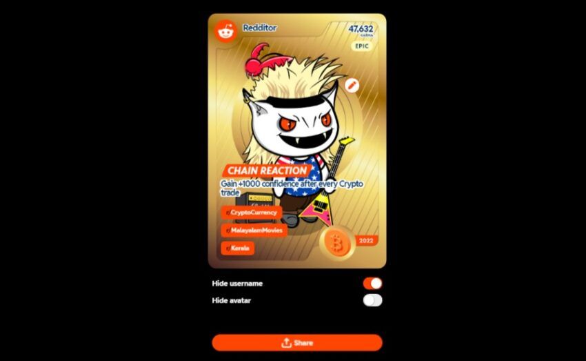 Reddit Recap card