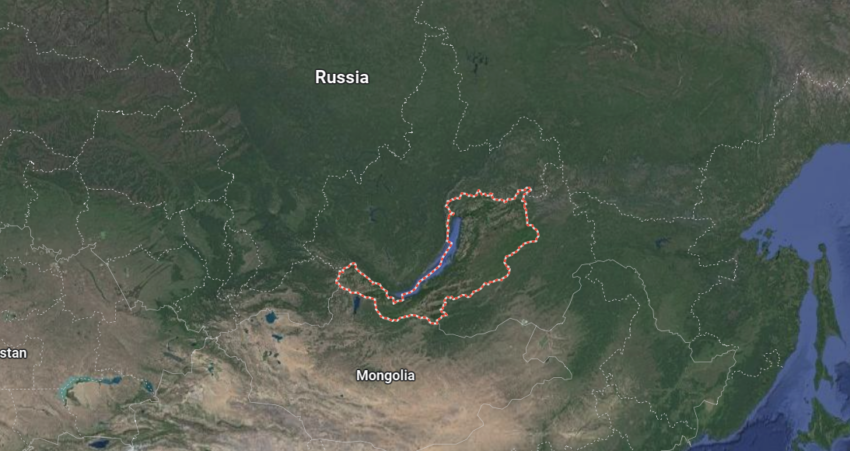 Buryatia in the Russian Federation, as seen on Google Maps.