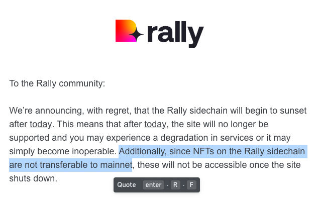 Rally's Message to the Community: Twitter