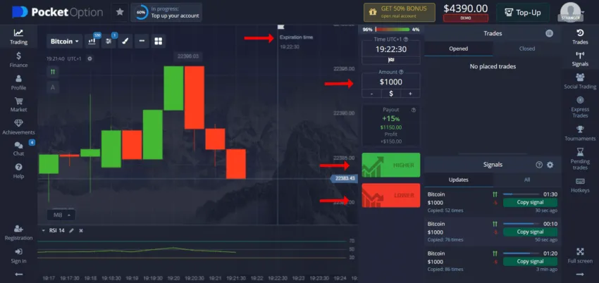 bitcoin option demo trade