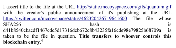 Quantum NFT Namecoin Record