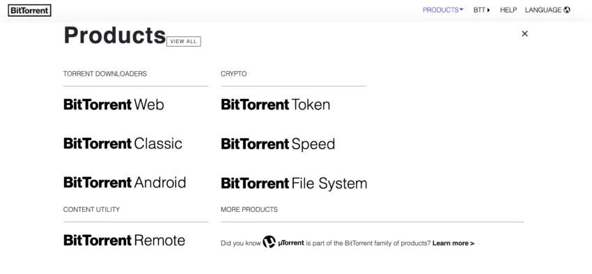 BitTorrent products