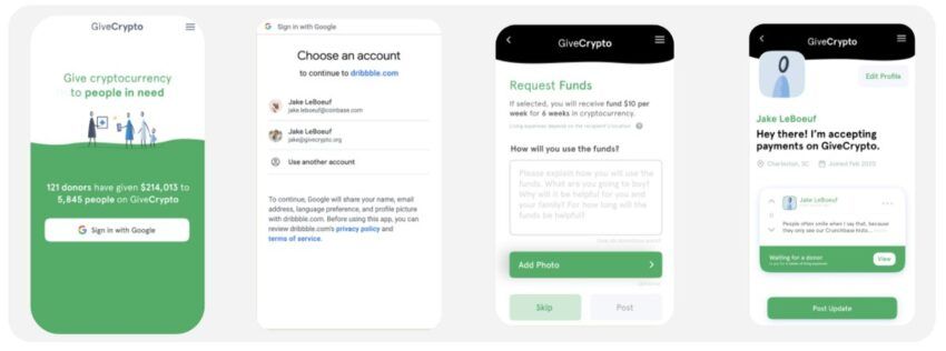 The GIveCrypto app.