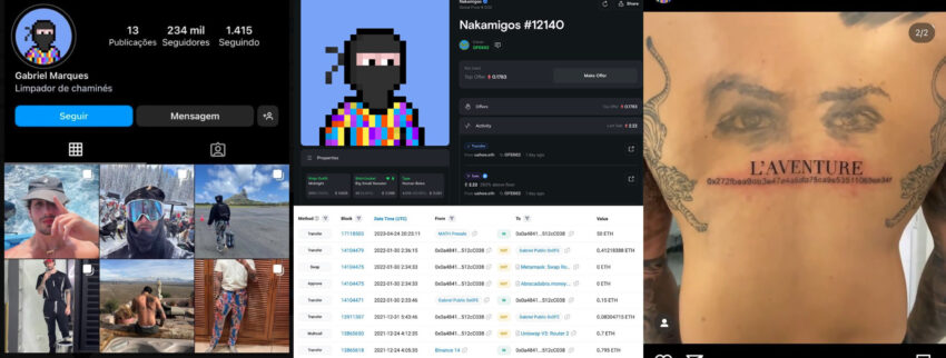 Screenshots from NFT memecoin scam - Twitter/@zachxbt