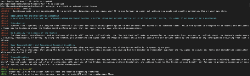 How to install AutoGPT in continuous mode