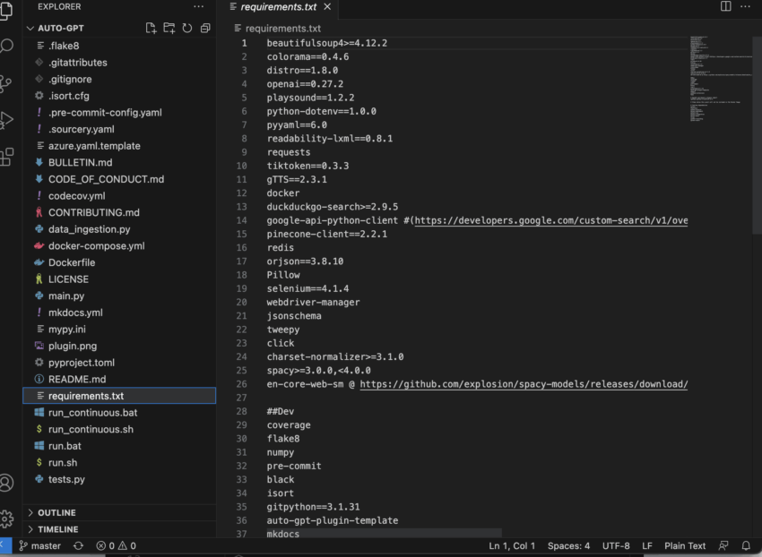 VSCode and requirements.txt