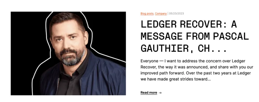 Ledger recover blog: Ledger