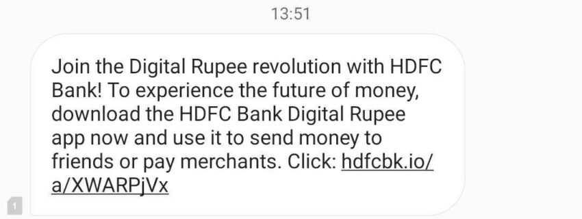 HDFC Invites Customers to Download Its Digital Rupee App 