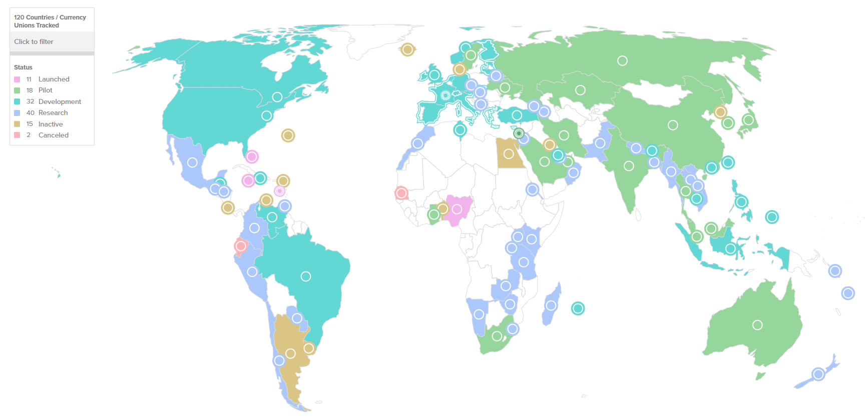 Global CBDC Adoption. Source: Atlantic Council
