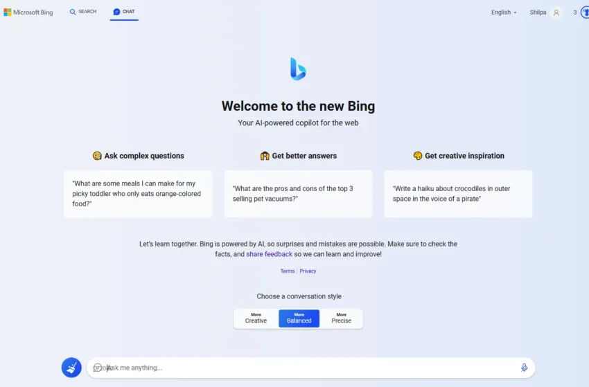 welcome to bing