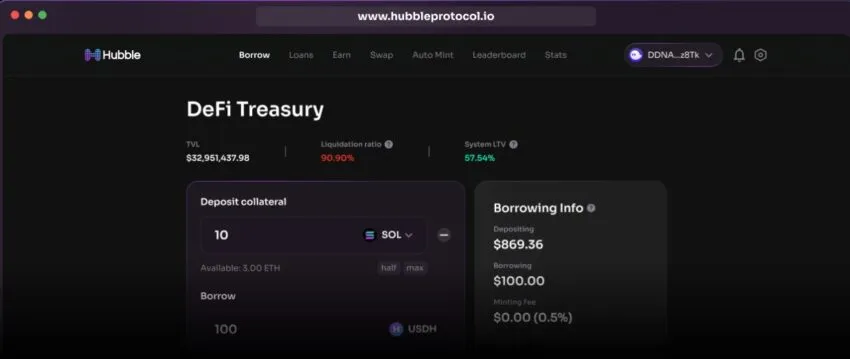 DeFi Treasury: Hubble Protocol