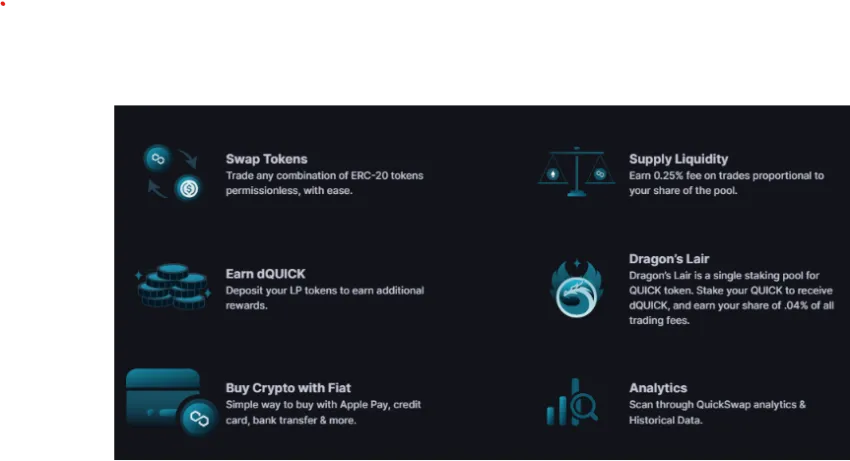QuickSwap features: QuickSwap