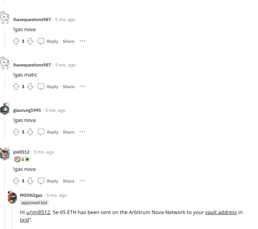 Free ETH for transactions: Reddit