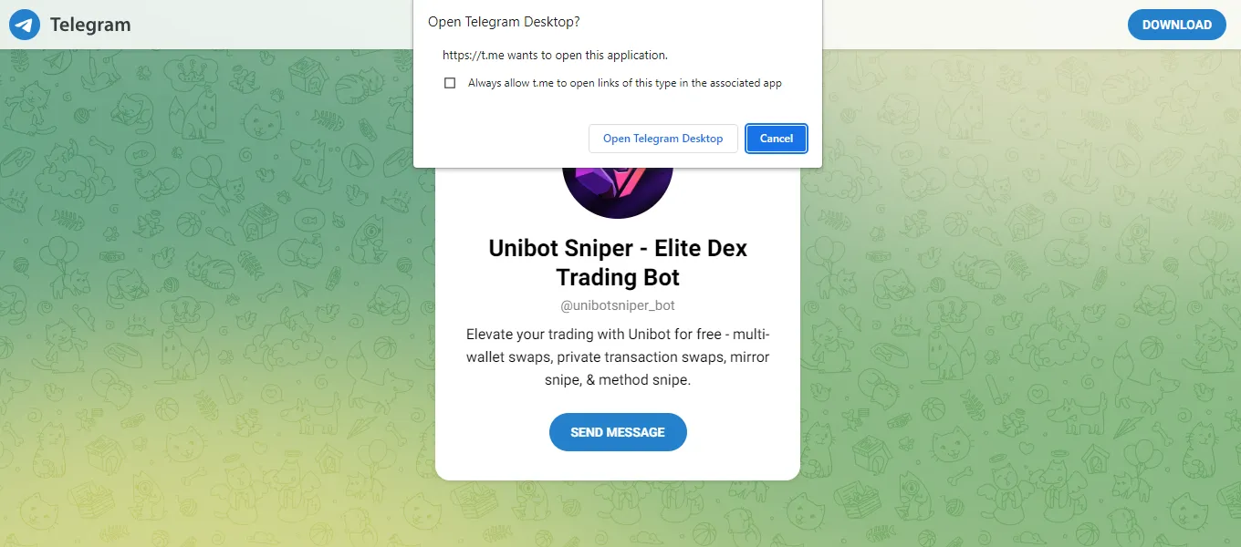 Unibot Telegram Open