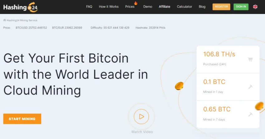 hashing24 review homepage