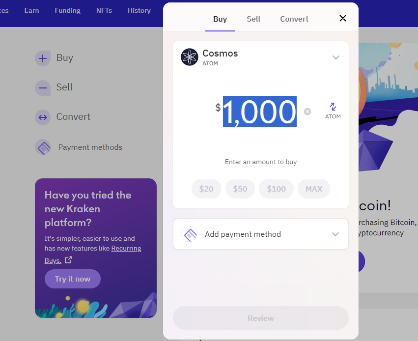 buy atom with credit card