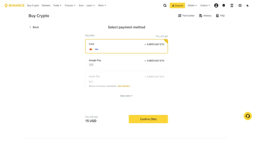 select payment method