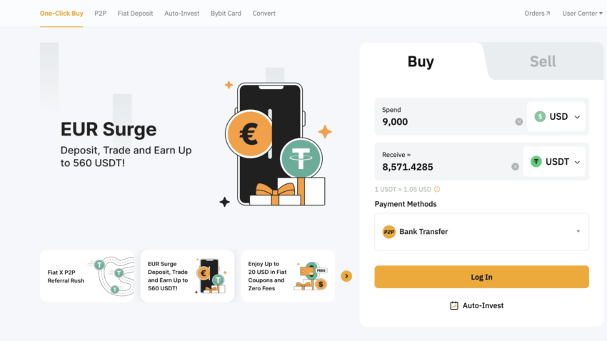 bybit buy and sell interface
