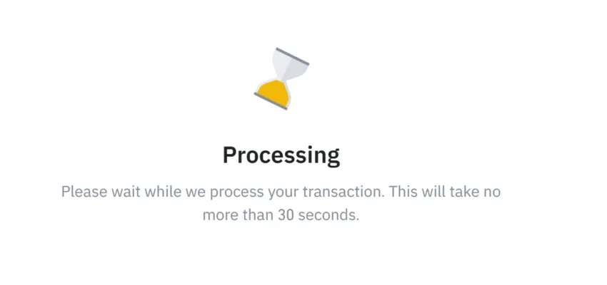 AVAX Avalanche Binance Processing page final
