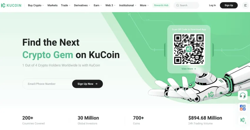 KuCoin Review and the signup page: KuCoin