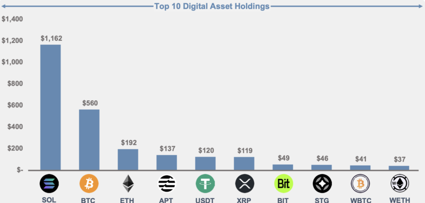 FTX estate top 10 digital asset holdings. Source: Court Documents