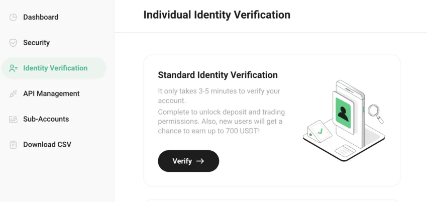 Standard Individual identity verification: KuCoin