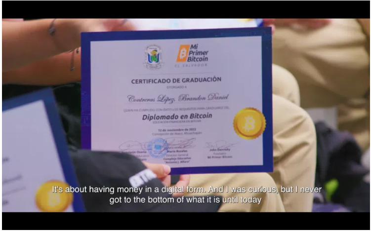 Mi Primer Bitcoin diploma certificate