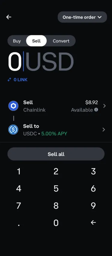 sell chainlink step 2