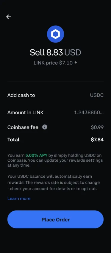 sell chainlink step 3