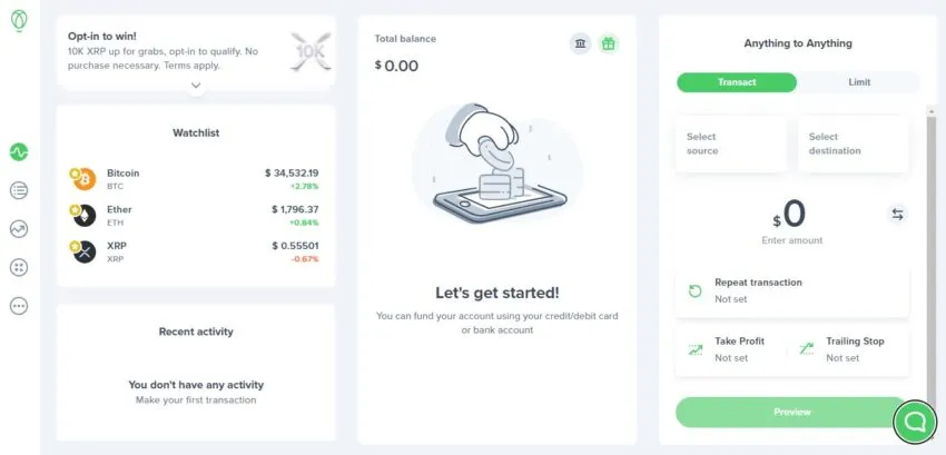 uphold dashboard