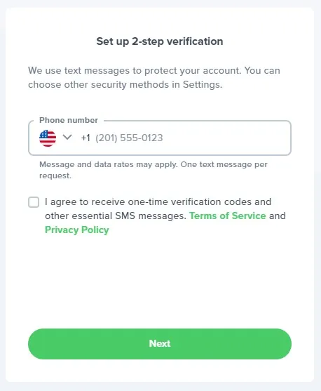 signup step 6