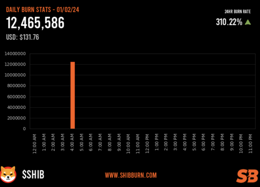 La comunidad SHIB quema 12 millones de tokens | Fuente: Shibburn