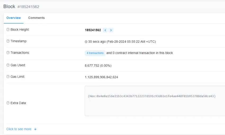 Arbiscan - how to read blocks