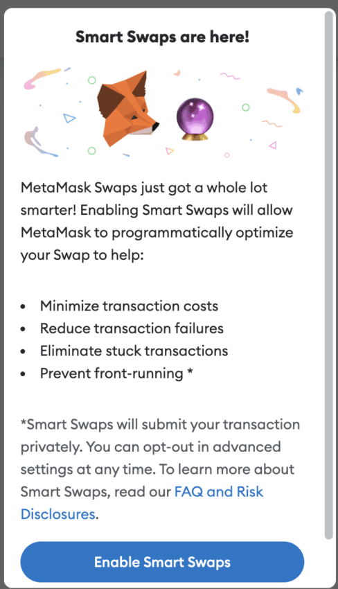 MetaMask airdrop and swaps