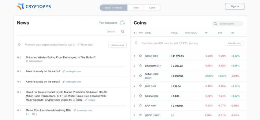 cryptopys.com chart web3 crypto aggregators