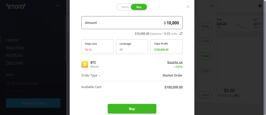 purchase bitcoin on etoro
